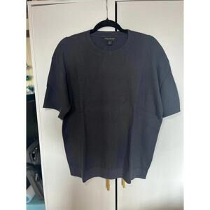 Banana Republic Organic Cotton Short Sleeve Sweatshirt sweater knit grey large